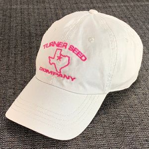 Turner Seed Company Ball Cap - farmer hat pink white womans Breckenridge Texas